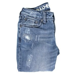 Bullhead Hermosa Womens/Juniors Super Skinny Distressed Light Wash Jeans Size 5